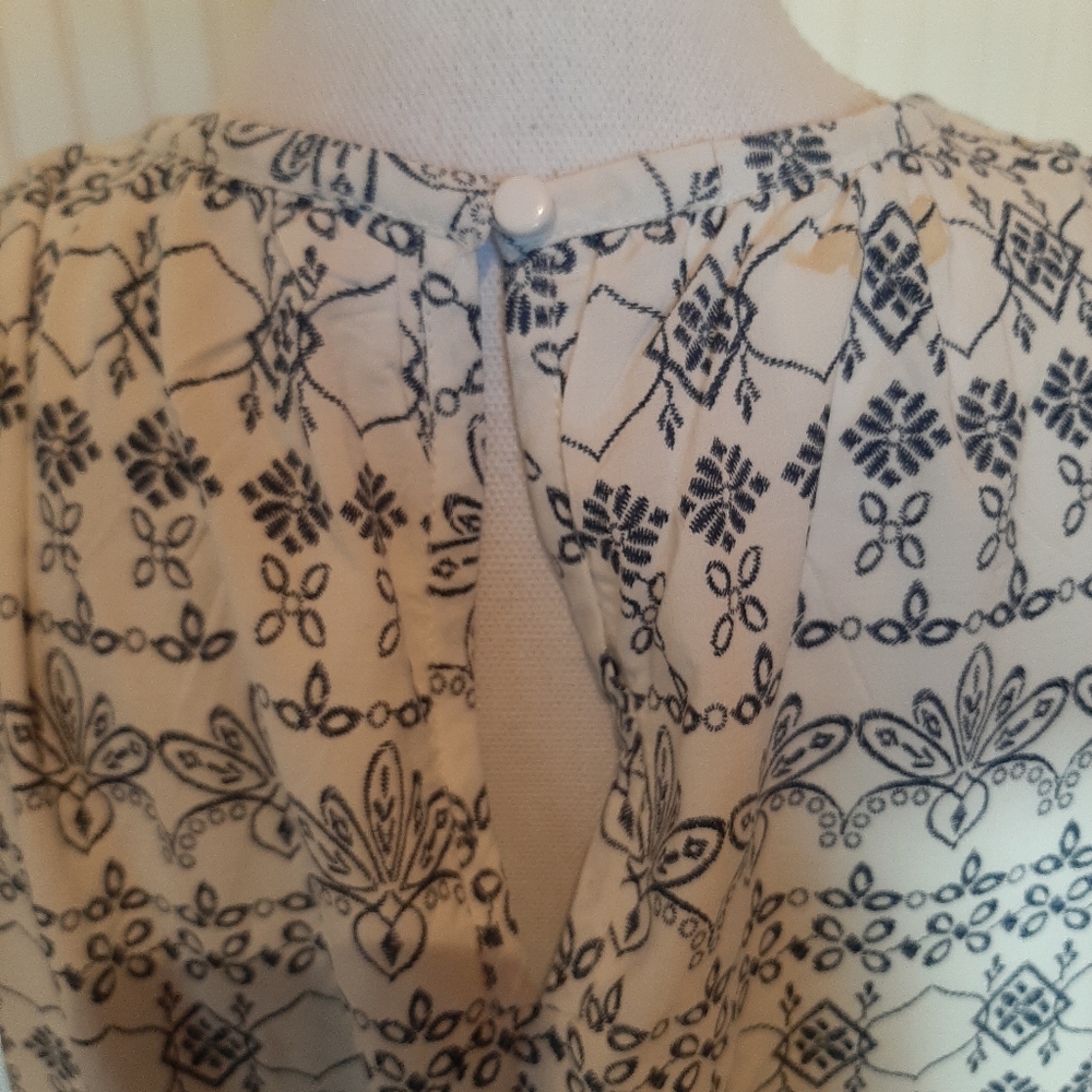 NWT Loft Sleeveless Lightweight Pullover Dress White and Navy Horizontal Print - Picture 9 of 9